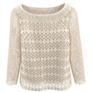 Tory Burch Ivory Crochet Lace Top Size 2